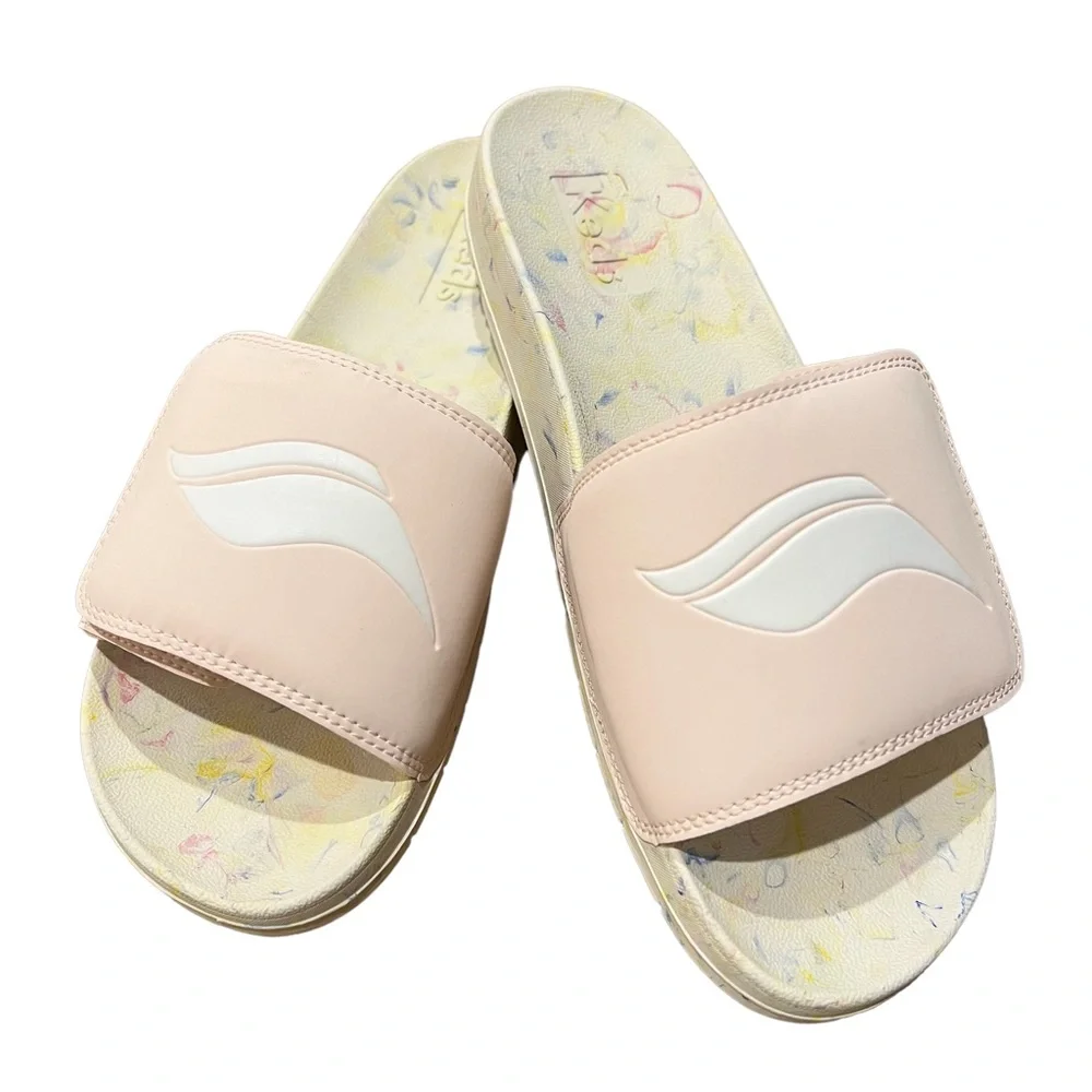 NWOT Keds Bliss V Marble Pink Adjustable Velcro Slides - Sz. 8 - Picture 1 of 6